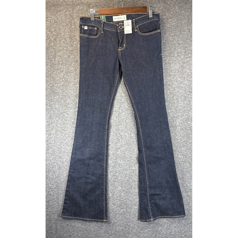 NEW Abercrombie Kids Mackenzie Flare Jeans Girls Size 16 Dark Wash Stretch Denim
